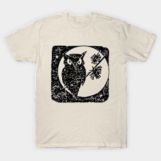 Owl Moon Bird Autumn Halloween Sky Tree Dark T-Shirt